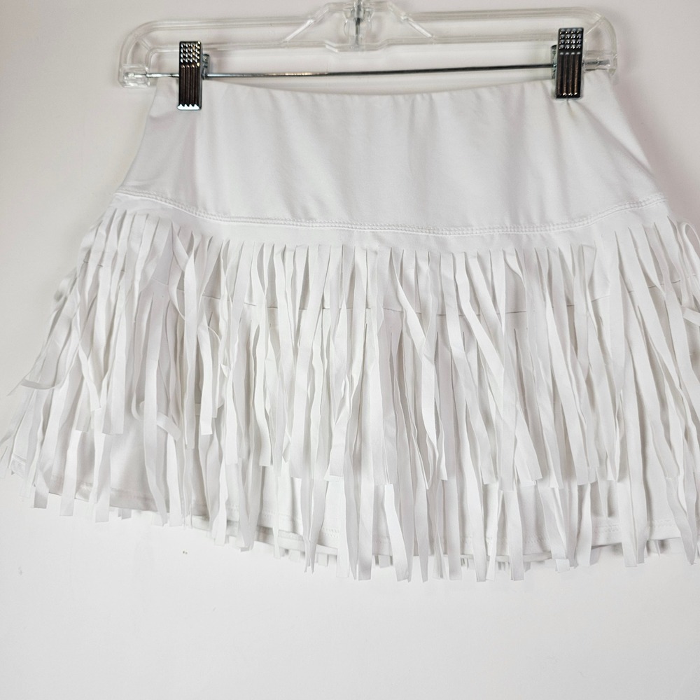 Lucky in Love Womens White Fringe Tennis Skort Size XS Activewear Skirt